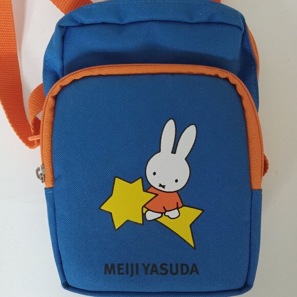 Miffy Tote Shoulder Bag Purse Bunny Rabbit Meiji Yusada Zipper Blue - Picture 3 of 11